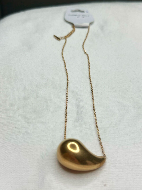Colgante Gota Minimalista en Acero Dorado