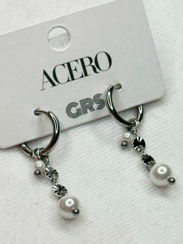 Pendientes de Aro con Detalles de Perla