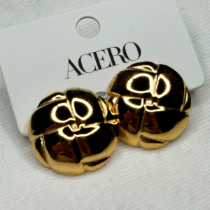 Pendientes Dorados de Acero con Diseño Esférico