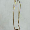 Colgante Doble Aro en Acero con Brillantes