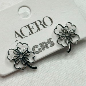 Pendientes Trébol de Cuatro Hojas en Acero – Amuleto de Estilo y Buena Suerte