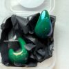 💚 Set de Aretes Irregulares Verde Esmeralda – Estilo Abstracto Moderno