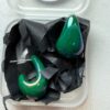 💚 Set de Aretes Irregulares Verde Esmeralda – Estilo Abstracto Moderno