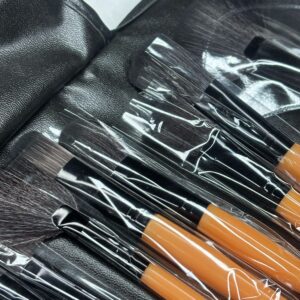 ✨ Set Profesional de Brochas de Maquillaje – 24 Piezas con Estuche Enrollable