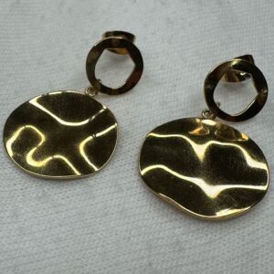 💫 Pendientes de Acero en Dorado Texturizado