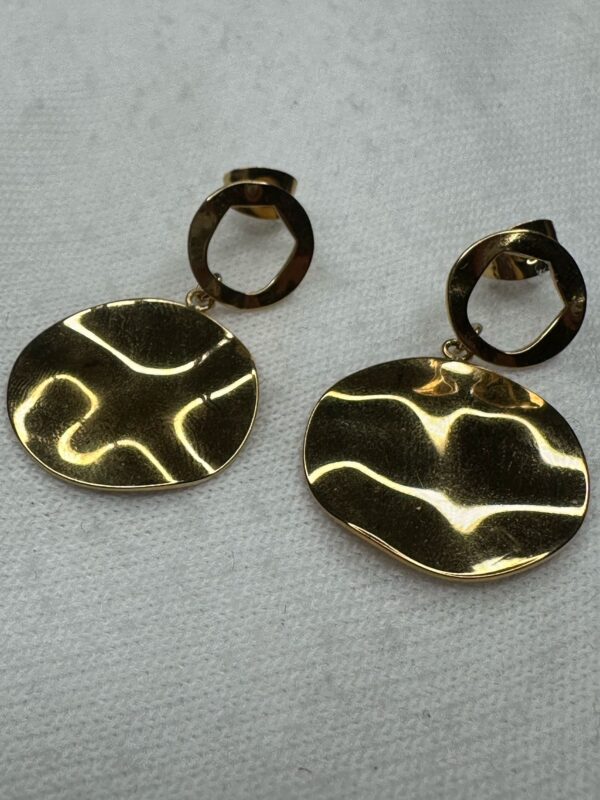 💫 Pendientes de Acero en Dorado Texturizado